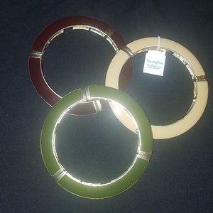 Lia Sophia Kiam Family 3 tone stretch bangles